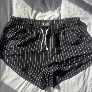 Billabong Black Shorts with White Pinstripes